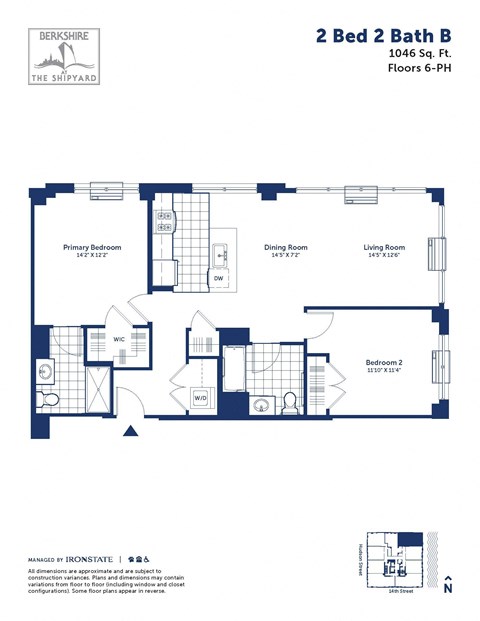 the floor plan of 2 bed 2 bath b